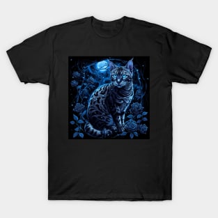 Bengal Cat And Moon T-Shirt